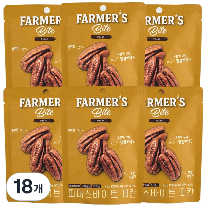 키토제니 파머스바이트 피칸 정과, 40g, 18개