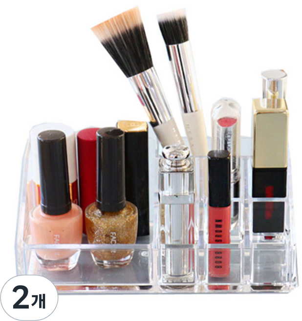 반디스토어 스칸디나비아 사각 정리함 KR-8806, 투명아크릴, 2개