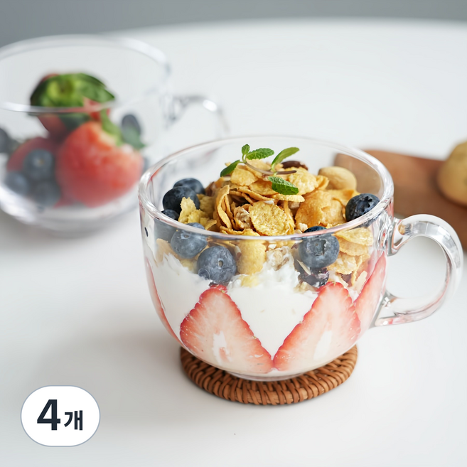 진글라스 무지 글라스 스프머그, 4개