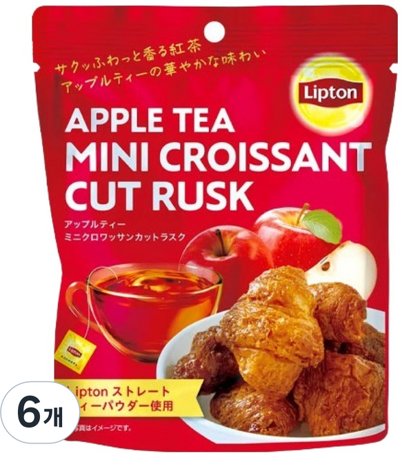 립톤 애플티 맛 미니 러스크, 30g, 6개
