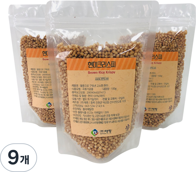 태평선식 현미크리스피, 100g, 9개