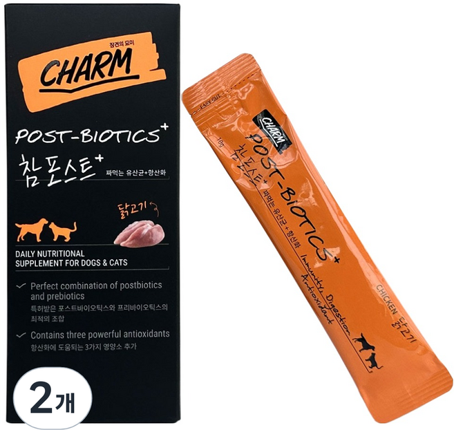 페피테일 반려동물 참 포스트 플러스 영양제 닭고기 15p, 장건강/유산균, 2개