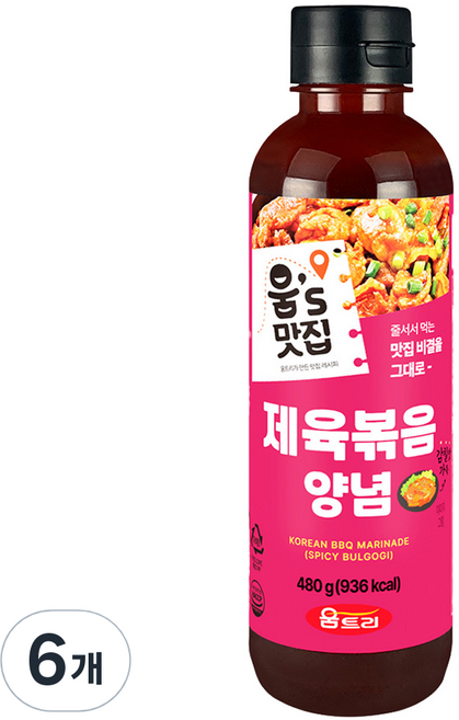 움트리 제육볶음 양념, 480g, 6개