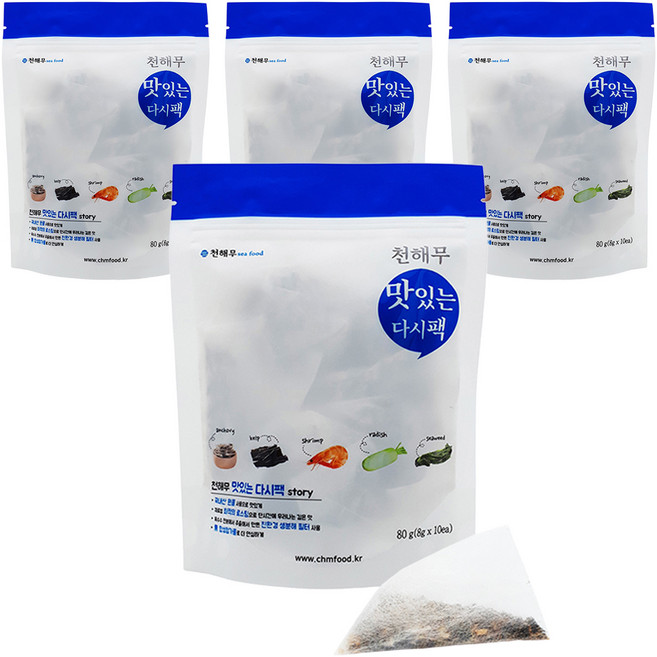 천해무 맛있는 다시팩 8g x 10p, 80g, 4개