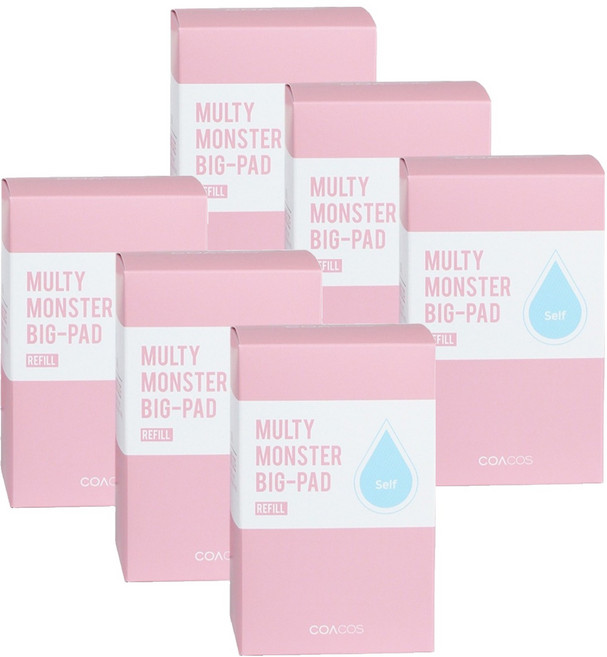 [비건라이프] 코아코스 몬스터 빅 패드 리필 7cm, 105매입, 6개