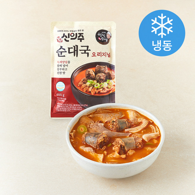 신의주 찹쌀순대국 오리지널 (냉동), 600g, 1개