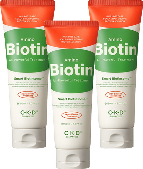 씨케이디 아미노 비오틴 올파워풀 헤어트리트먼트, 150ml, 3개