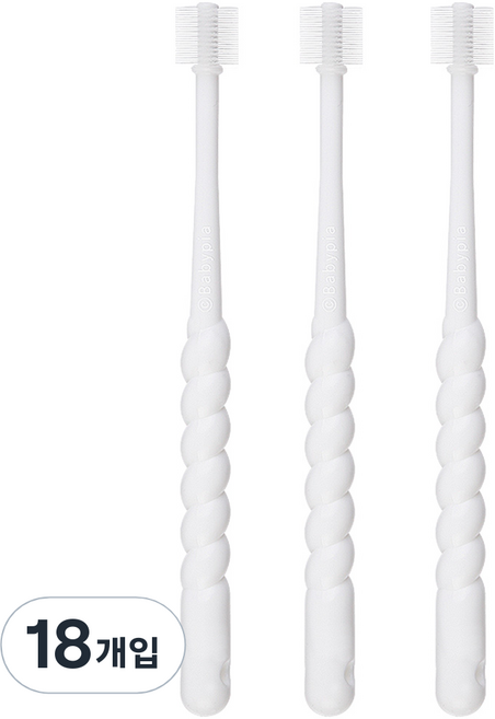 예꼬맘 360도 1단계 영유아칫솔, 화이트, 3개입, 6개