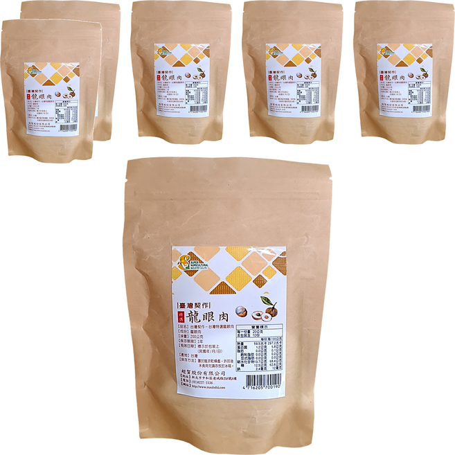 超賀 台灣契作 台灣特選龍眼肉, 200g, 6包