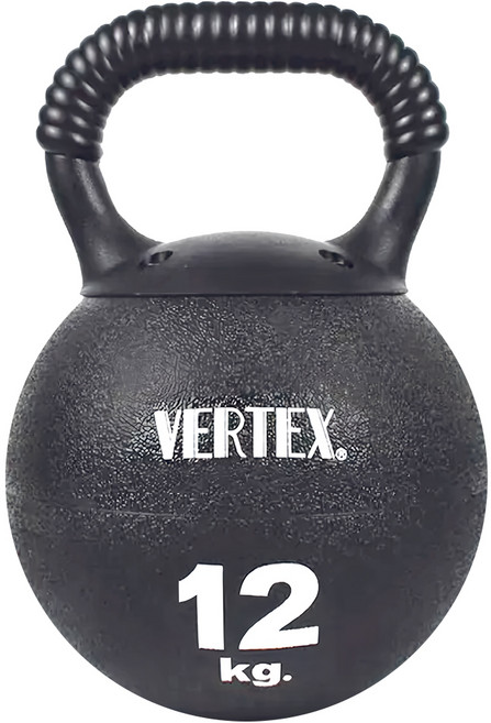 VERTEX 台灣製 橡膠壺鈴2.0 健身家用 28 x 21cm, 黑色, 12kg, 1個