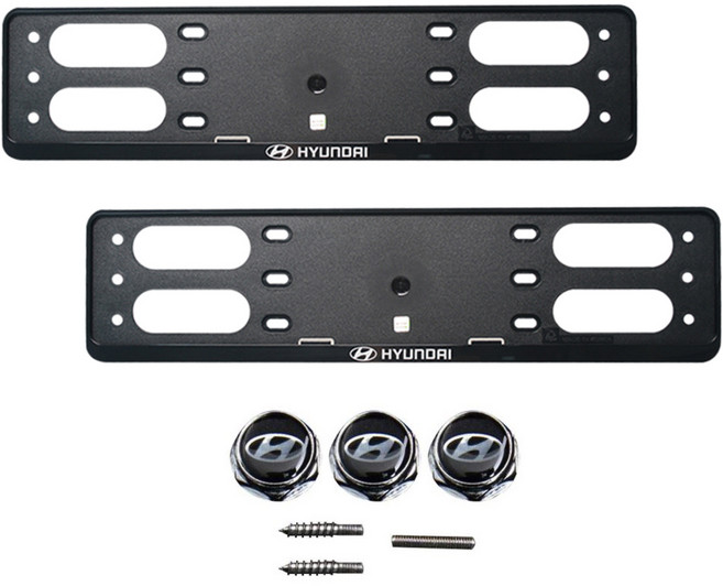 카템 현대모비스 정품 플레이트 번호판프레임 2개 + 볼트 세트, 1세트, 혼합색상