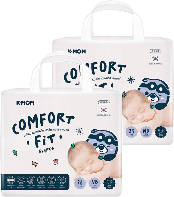 MOTHER-K K-MOM COMFORT FIT 雲柔鎖水紙尿布 黏貼型 0~5kg, NB, 56片