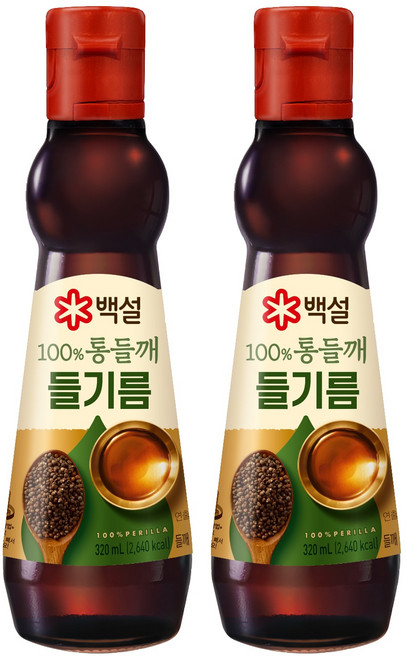 백설 100% 통들깨 들기름, 320ml, 2개