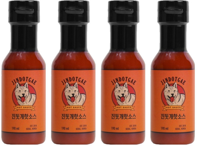 진돗개 핫소스, 190ml, 4개