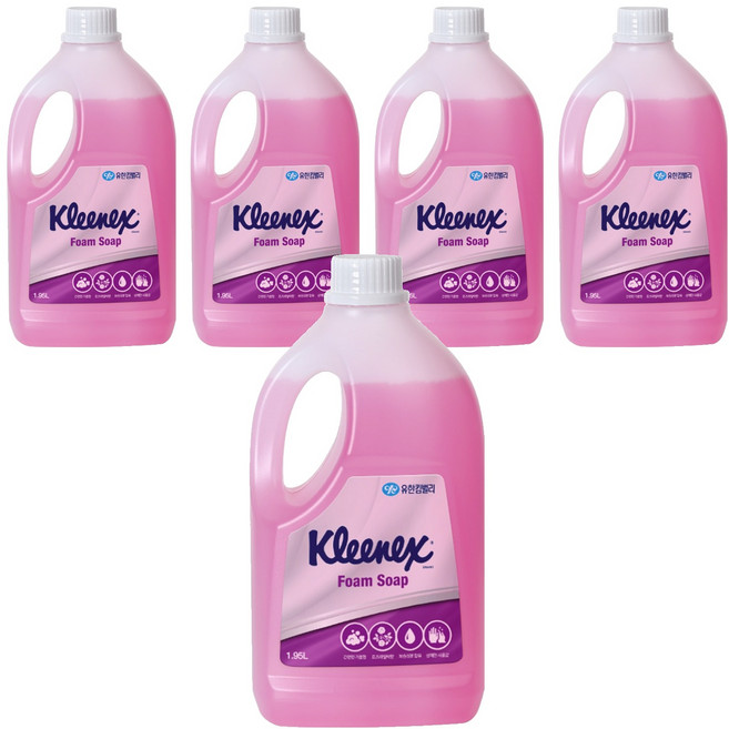 크리넥스 소프트 폼솝 로즈라일락향, 1.95L, 5개