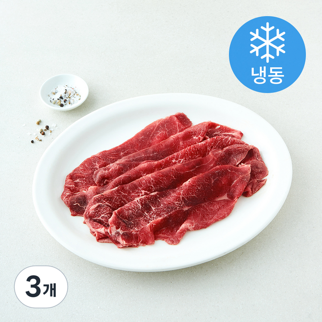 대정한우 등심 대패 3등급 구이용 (냉동), 3개, 200g
