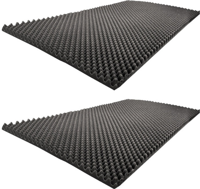 J&K 蛋盒設計吸音隔音海綿, 黑色, 2個