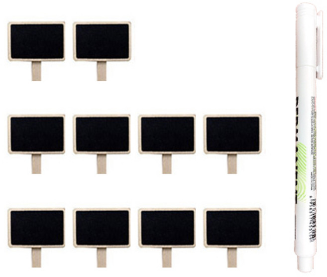 굿에스더 원예칠판 미니클립 10p + 화이트 펜 1p