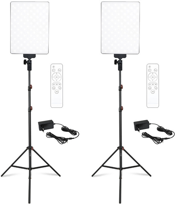 대한 유튜브 개인 1인 방송 인물 사진 촬영 조명 LED 라이트탭 + 슈퍼 스탠드 2세트, 라이트탭(KIT-TAB03), 슈퍼스탠드(ST-7020)