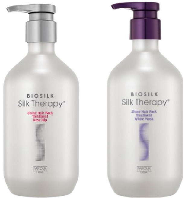 실크테라피 샤인 트리트먼트 플러스 로즈힙 500ml + 화이트머스크 500ml 세트, 1개