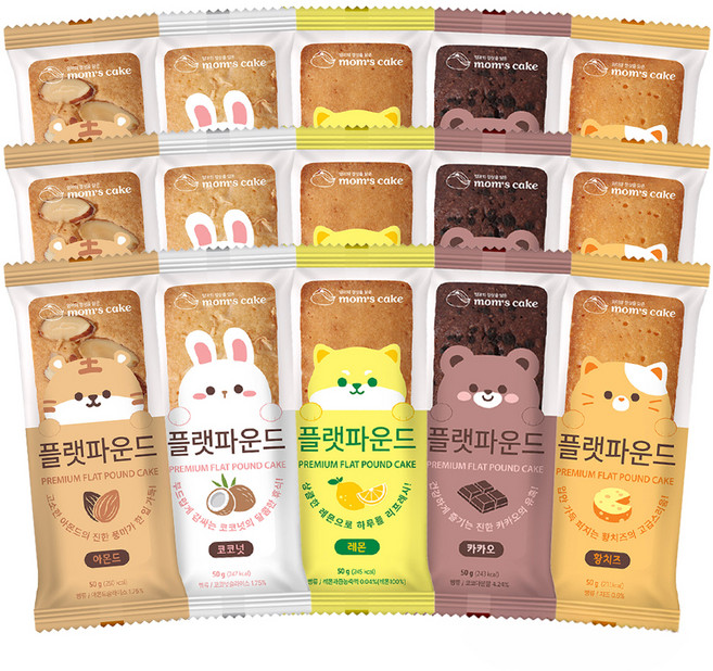맘스케이크 플랫파운드 혼합세트, 15개, 50g