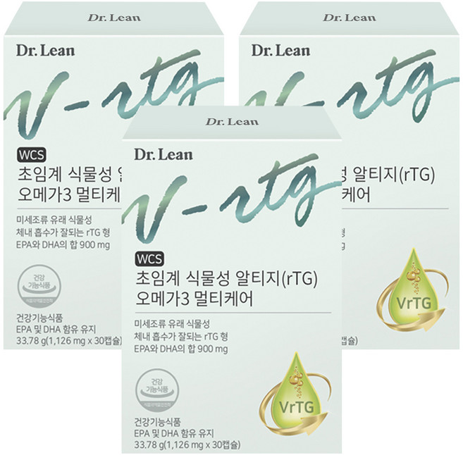 닥터린 초임계 식물성 알티지(rTG) 오메가3 멀티케어 33.78g, 30정, 3개
