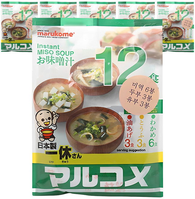 마루코메 잇큐상 즉석미소 겐넨 12식, 186g, 6개