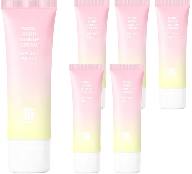 16브랜드 물분 톤업 크림 SPF50+ PA+++ 50ml, 라이트피치, 6개