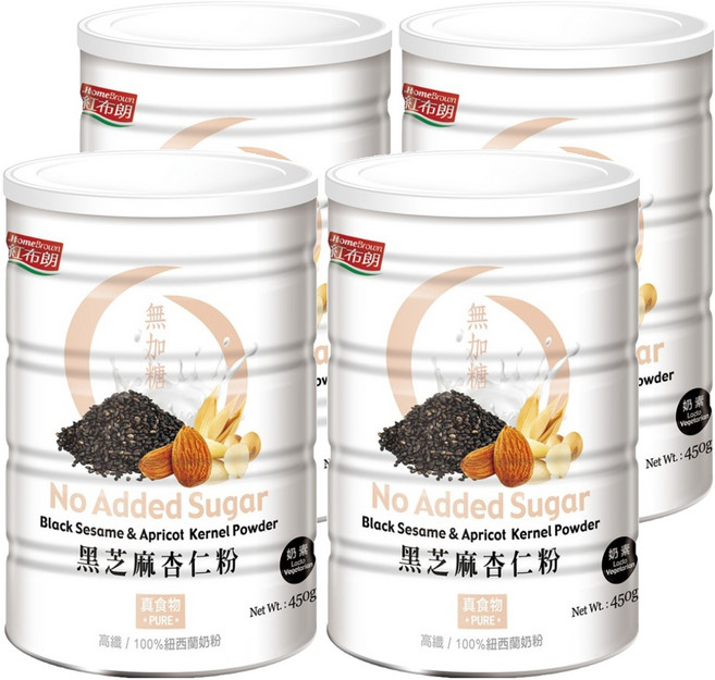 HomeBrown 紅布朗 黑芝麻杏仁粉, 450g, 4罐