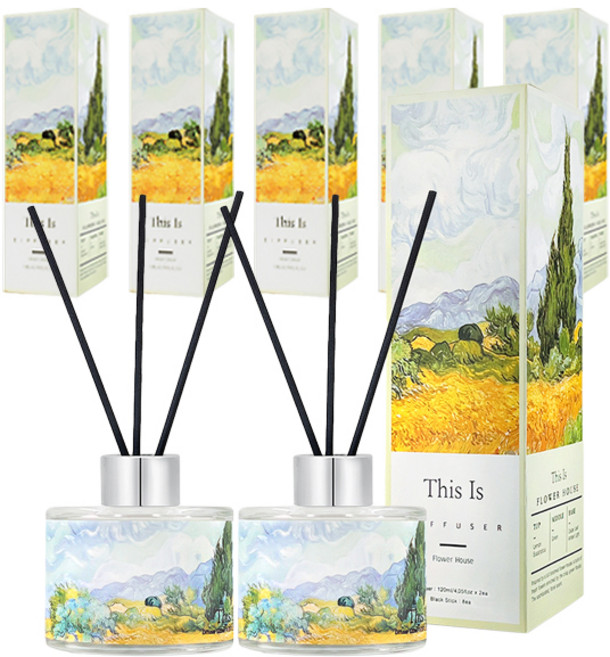 디스이즈명화 디퓨저, 플라워하우스, 120ml, 6개