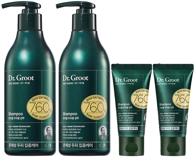 닥터그루트 시카바이옴 트러블두피용 샴푸 시트러스향 350ml + 50ml 세트, 2개