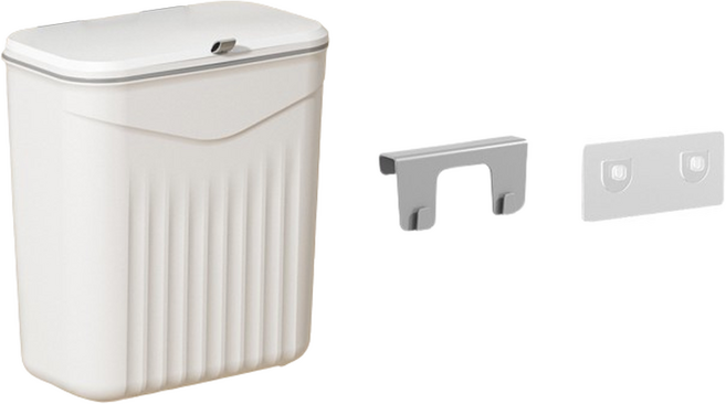 편리홈 다용도 걸이형 가정용 쓰레기통 11L, 화이트