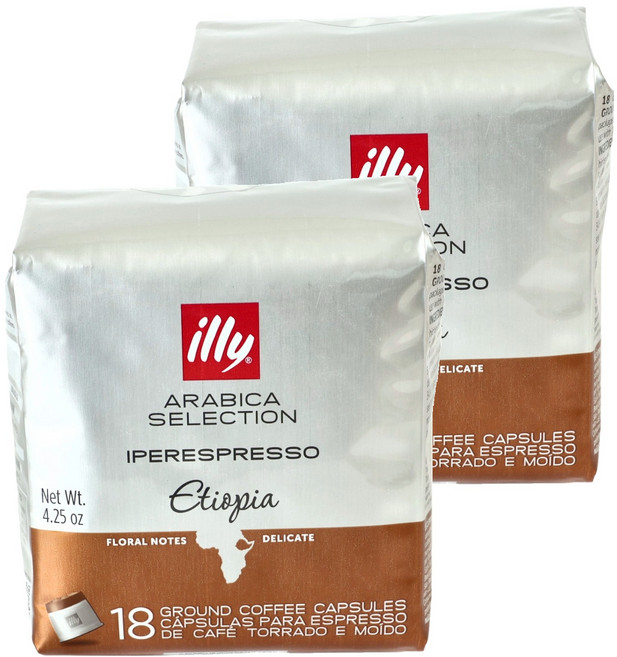 illy 意利 嚴選阿拉比卡咖啡膠囊 衣索比亞, 6.7g, 18顆, 2袋