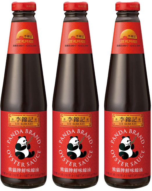李錦記 熊貓牌鮮味蠔油 傳統熬煮蠔香 自然純正配方 多用途調味, 510g, 3瓶