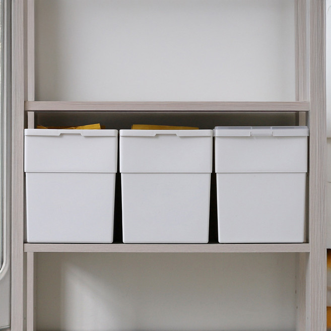 아이리스 팬트리 리빙박스 대형 BU, 화이트, 193 x 260 x 249 mm, 3개