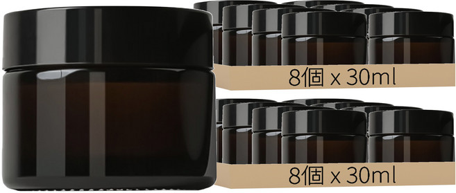 膏霜瓶 30ml, 16個, 茶色