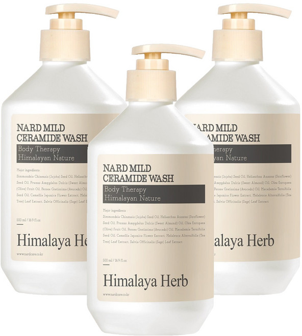 나드 마일드 세라마이드 바디워시 무향, 500ml, 3개