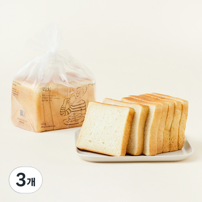 밀도 리치 식빵, 480g, 3개