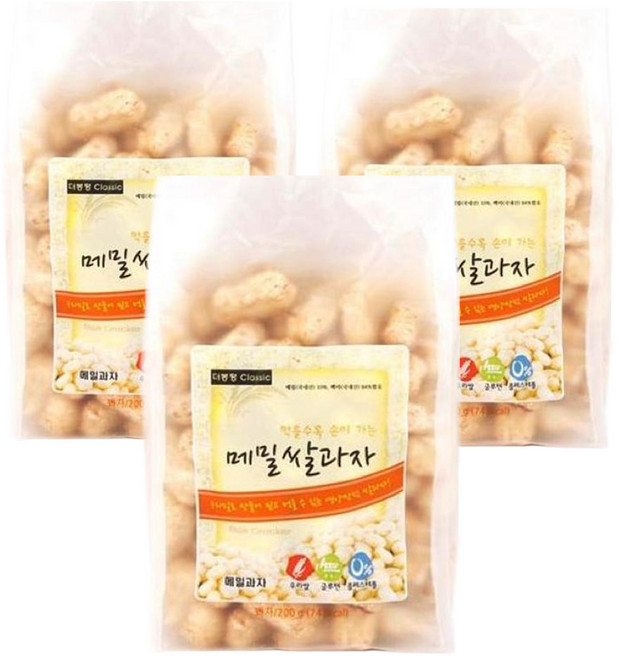 더봉평클래식 메밀쌀과자, 180g, 3개