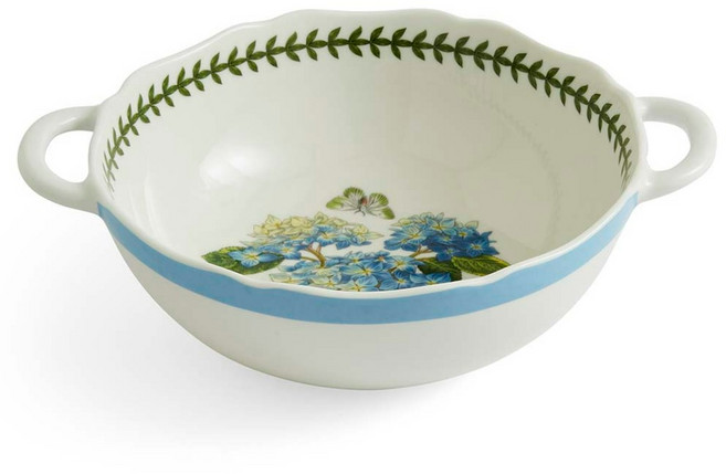 PORTmeIRION 波特玫琳恩 Botanic Garden Terrace 餃子碗 繡球花, 白色 + 綠色 + 藍色, 1個