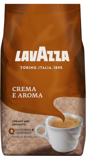 LAVAZZA CREMA E AROMA 義式香濃咖啡豆, 1kg, 1袋, 全豆咖啡（未研磨）