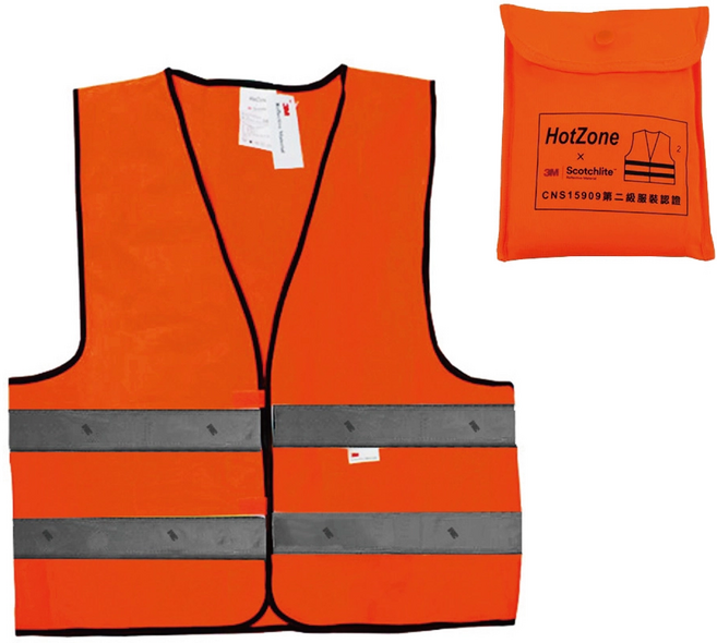 3M Scotchlite 車用反光背心 柔軟透氣 高可見度 收納簡便, 螢橘, 1件