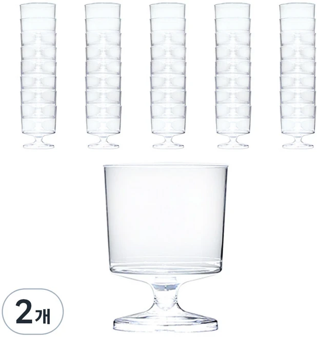 모던 플라스틱 소주잔 60ml, 80개입, 2개 - 쿠팡
