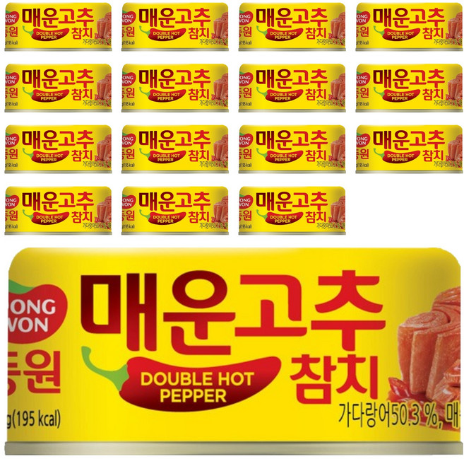 동원 매운 고추참치, 150g, 16개