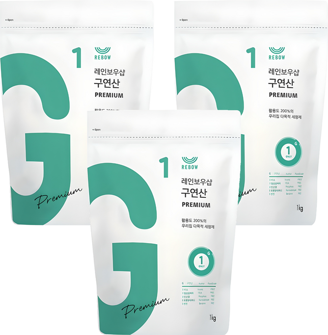 레인보우샵 구연산 프리미엄, 1kg, 3개