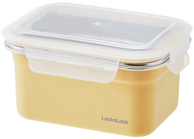 LocknLock 樂扣樂扣 粉彩不鏽鋼保鮮盒 黃色 1L, 1個