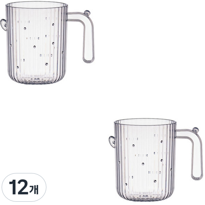 더자카 두툼한 선인장 욕실 양치컵, 투명, 12개