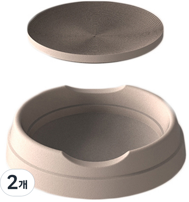 힐링타임 품다 종이방석 스크래쳐, 베이지, 2개