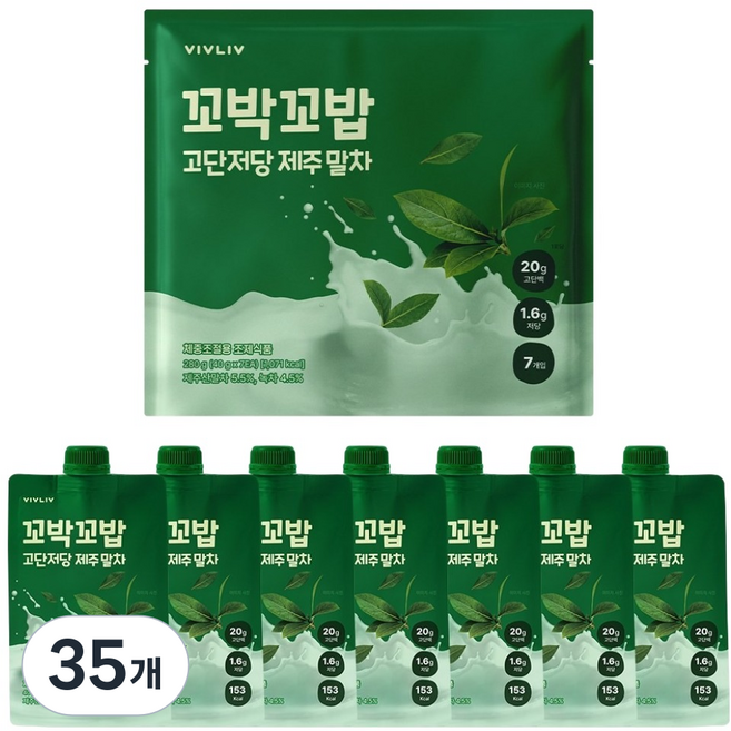 Kkobakkobab 體態輕盈高蛋白奶昔 濟州抹茶風味, 35개, 40g