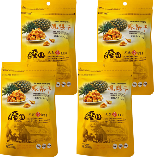 白堊園 金鑽鳳梨干, 120g, 4包